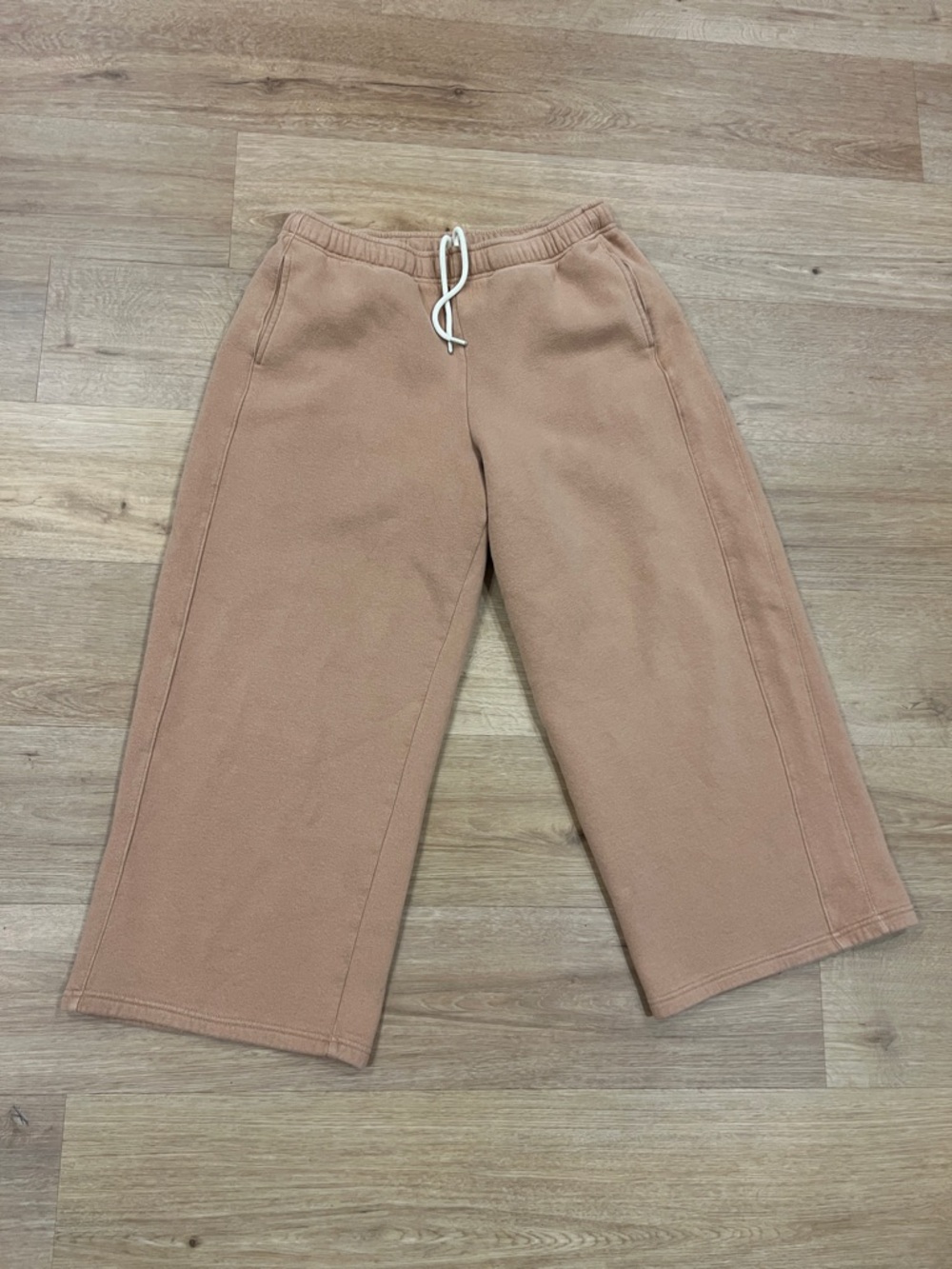 aerie Offline womens Wide-Leg Drawstring Sweatpants in Tan